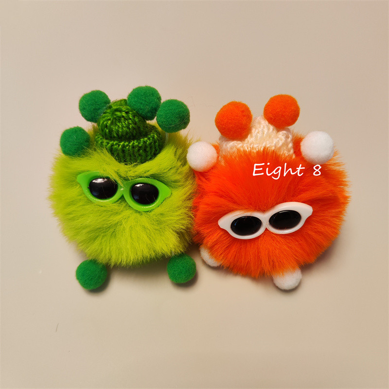 Hairy Ball Acceserries แว่นตา Plush Elf Monster หัวเข็มขัดรองเท้า Pins อุปกรณ์เสริมสําหรับรองเท้าแตะ