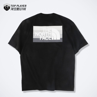 เสื้อยืดแขนสั้นลําลอง คอกลม ทรงหลวม ลาย The North Face North American Tonal Bars สไตล์คลาสสิก สําหรับผู้ชาย