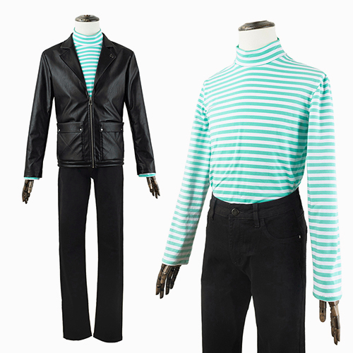 Holoun Blue Lock Cosplay เสื้อแจ็กเก็ตหนัง ผ้าฝ้าย พิมพ์ลายอนิเมะ Rin Itoshi สีฟ้า