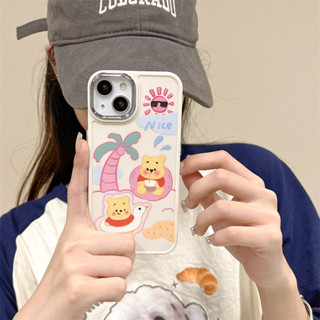 เคสiPhone11promax พิมพ์ลาย คู่หมีพูห์น่ารักหนัง เคสโทรศัพท์มือถือแฟชั่น ลายการ์ตูนหมีน่ารัก สไตล์เกาหลี สําหรับ เคสไอโฟน11 โทรศัพท์ เคส เคสไอโฟน 12 11 เคสไอโฟน 14 pro max เคสไอโฟน13 เคสไอโฟน 14 case เคสโทรศัพท์