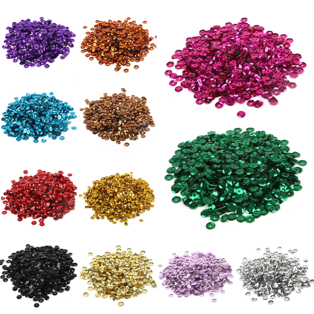 หลากสี รอบหลวมเลื่อม Paillettes Glitter สําหรับเย็บผ้าเสื้อผ้าเล็บหัตถกรรมกระเป๋า DIY อุปกรณ์เสริม