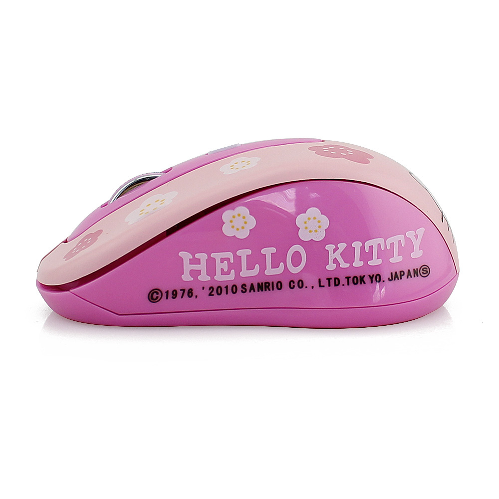 เมาส์ออปติคอลไร้สาย 2.4Ghz USB ลาย Hello Kitty สีชมพู ปรับได้ dpi 800 1200 1600 พร้อมแผ่นรองเมาส์ สําหรับแล็ปท็อป คอมพิวเตอร์