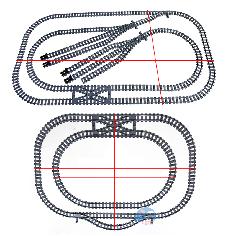 บล็อกตัวต่อรางรถไฟ พร้อมสวิตช์ราง MOC อะไหล่ก่อสร้างเมือง - รูปที่ 2