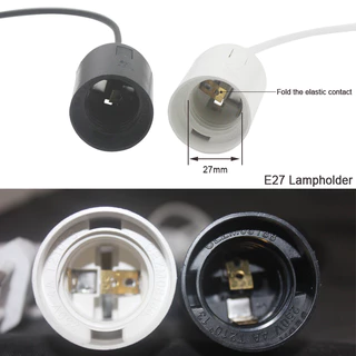 E14 E27 ฐานโคมไฟ 1.8 ม. ปลั๊ก EU สายไฟ สายเคเบิล 220V สีขาว สีดํา Himalayan เกลือ ขยายสายเคเบิล พร้อมสวิตช์หรี่แสง