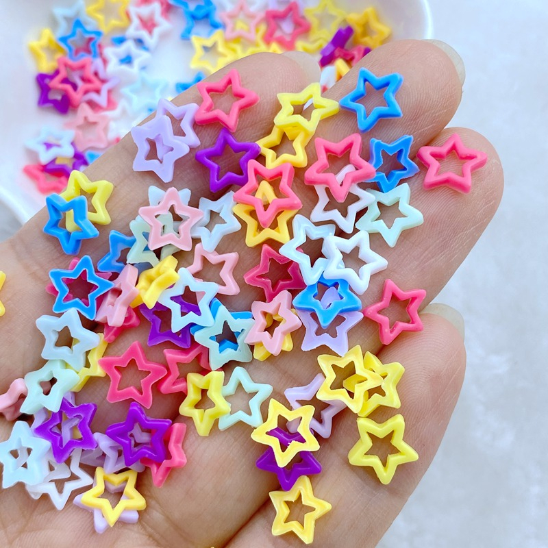 热销美甲装饰品星星可爱桃子 3D 小尺寸多色 DIY 50 件