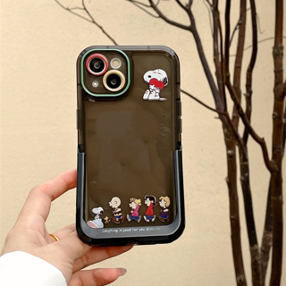 เคสโทรศัพท์มือถือ แบบใส ลายการ์ตูนสนูปปี้ ป้องกันกล้อง พับได้ สําหรับ iPhone 11 12 13 14 Pro Max 14 Plus