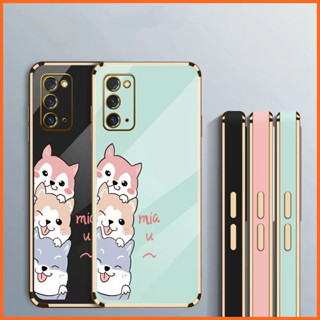 เคส Motorola G8 Power Lite G9 Power G82 EDG E20 เคส แฟชั่นชั้นสูงสามสุนัขชุบ TPU กรณีโทรศัพท์