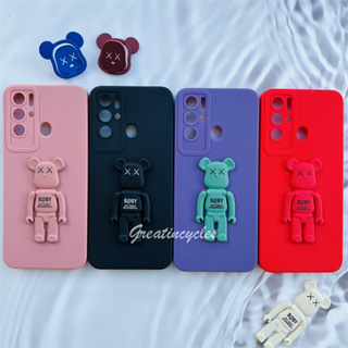 Tecno Pova Neo LE6 เคสโทรศัพท์ซิลิโคน TPU แบบนิ่ม ป้องกันเลนส์กล้อง สีแคนดี้ พร้อมตัวยึดโทรศัพท์มือถือ ลายหมีโหด