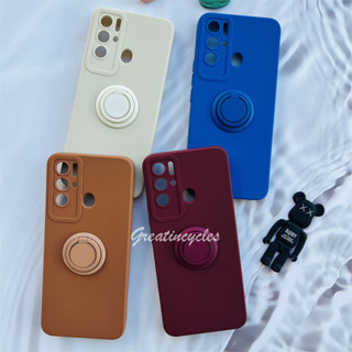 Tecno Pova Neo LE6 เคสแม่เหล็ก ขาตั้ง แหวนนิ้ว สีแคนดี้ เคลือบด้าน นิ่ม TPU Pro กล้อง เคสโทรศัพท์