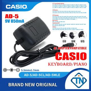 อะแดปเตอร์พาวเวอร์ซัพพลาย 9V 850mA AD-5 AD-5MR สําหรับคีย์บอร์ดเปียโนไฟฟ้า Casio CT-310 CT-360 CT-400 CT-410 CT-420 CT-430