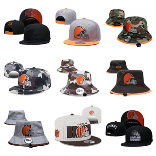 NFL Cleveland Browns หมวกปีกปีกแบนแบบปรับได้หมวกกีฬากลางแจ้ง