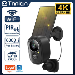 Tnnian กล้องวงจรปิดไร้สาย 8MP 4K พลังงานแสงอาทิตย์ WIFI IP Alexa ชาร์จแบตเตอรี่ PIR ตรวจจับการเคลื่อนไหว มองเห็นที่มืด เต็มรูปแบบ CCTV กล้องรักษาความปลอดภัยในบ้าน Tuya Smart Life APP