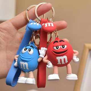 Om M&amp;M พวงกุญแจซิลิโคน พร้อมจี้ถั่ว 3D สําหรับเด็ก