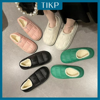 Tikp รองเท้าแตะ ผ้าฝ้าย กันลื่น กันน้ํา ให้ความอบอุ่น 5 สี ไซซ์ 36-45 สําหรับผู้หญิง