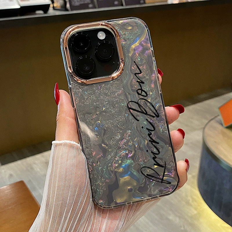 ใหม่ชื่อพื้นผิวเปลือกหอยออกแบบเคสโทรศัพท์เงาสำหรับ เคสไอโฟน 16 15 pro max 14 13 12 11 pro max ราคา ถูกที่สุด ดีลบีเคเค แกลเลอรีภาพที่ 6