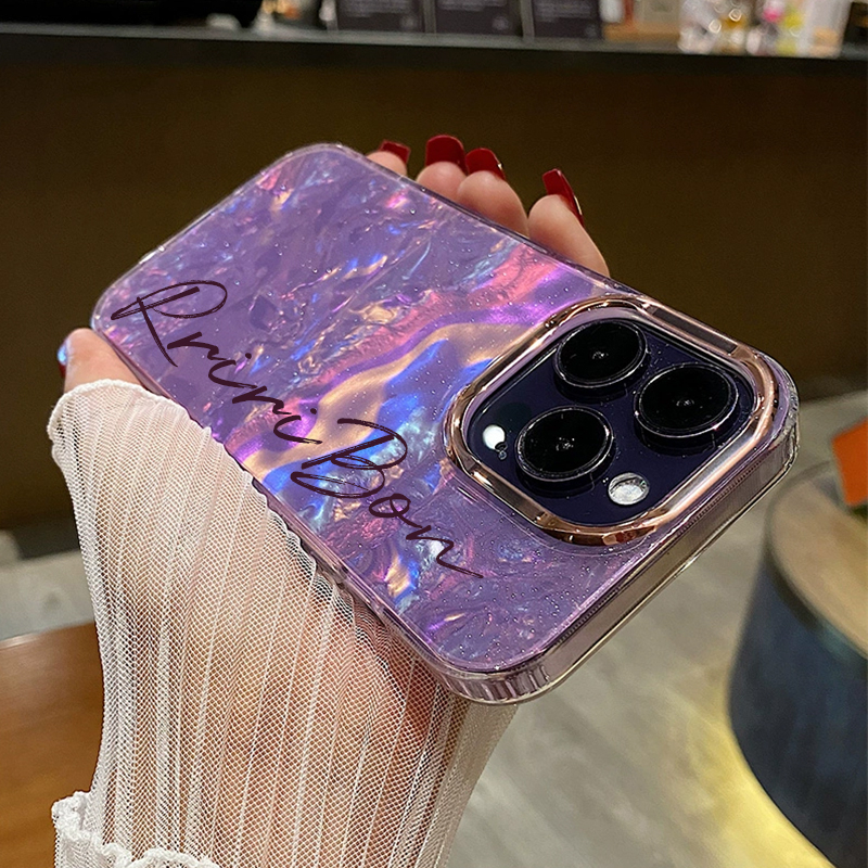 ใหม่ชื่อพื้นผิวเปลือกหอยออกแบบเคสโทรศัพท์เงาสำหรับ เคสไอโฟน 16 15 pro max 14 13 12 11 pro max ราคา ถูกที่สุด ดีลบีเคเค แกลเลอรีภาพที่ 7