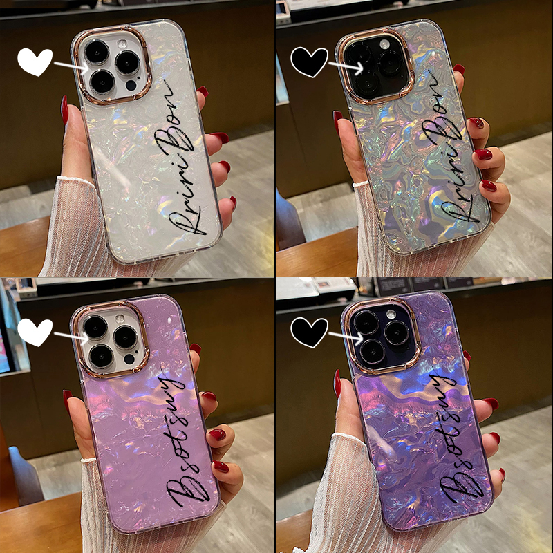 ใหม่ชื่อพื้นผิวเปลือกหอยออกแบบเคสโทรศัพท์เงาสำหรับ เคสไอโฟน 16 15 pro max 14 13 12 11 pro max ราคา ถูกที่สุด ดีลบีเคเค แกลเลอรีภาพที่ 2
