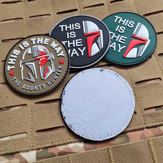 3D PVC ยาง Patch Badge สีดําสีขาว Luminous ทหารยุทธวิธี Badge กระเป๋าเป้สะพายหลัง Fastener