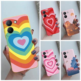 เคสโทรศัพท์ซิลิโคน TPU แบบนิ่ม ลายหัวใจ สําหรับ Vivo Y36 5G Y36 Y 36