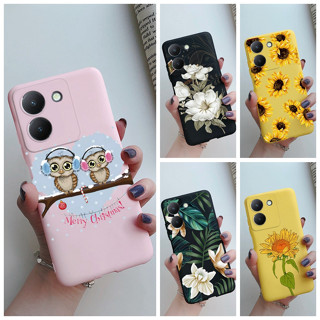 เคสโทรศัพท์มือถือ ซิลิโคนนิ่ม พิมพ์ลายการ์ตูนดอกไม้ สําหรับ Vivo Y36 5G Y36 Y 36