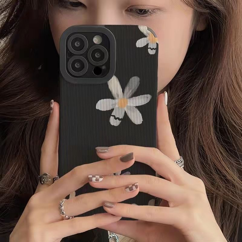 เคสโทรศัพท์มือถือหนังแกะนิ่ม กันกระแทก ลายดอกเดซี่ สําหรับ Iphone 11 12 13 6 7 8plus XR Xmax14 PRO max 11Pro max 15promax