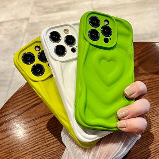 【3D heart/Soft case】เคส compatible for iPhone 11 12 13 14 pro max case