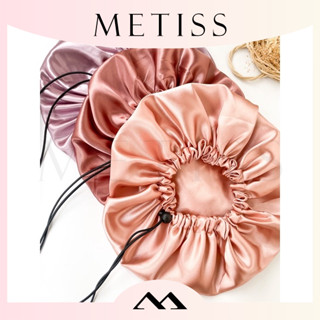 Metiss หมวกนอน ผ้าซาติน สามารถปรับได้ และย้อนกลับได้