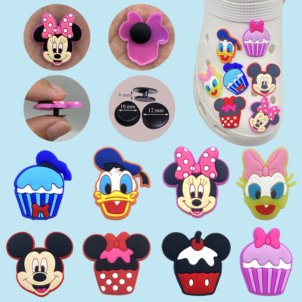 รองเท้า Charms การ์ตูนการ์ตูนตกแต่ง PVC ใส่อุปกรณ์เสริมพร้อมปุ่ม