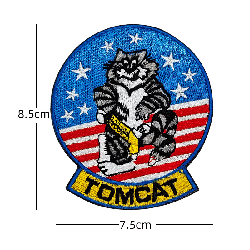 Tomcat F14 FIGHTING 31 ป้ายเวลโคร ปักรูปแมว Squadron ยุทธวิธี ทหาร แพทช์ ตะขอ แหวน - รูปที่ 3