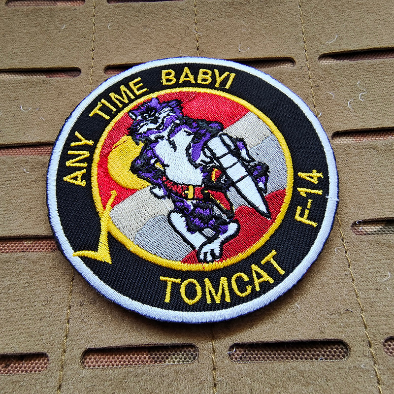 Tomcat F14 FIGHTING 31 ป้ายเวลโคร ปักรูปแมว Squadron ยุทธวิธี ทหาร แพทช์ ตะขอ แหวน - รูปที่ 4