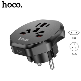 Hoco AC6 Universal ปลั๊กแปลง Travel Adaptor มัลติฟังก์ชั่น All-in-one ปลั๊กชาร์จ EU Wall Charger สําหรับสมาร์ทโฟน Universal