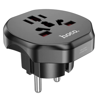 Hoco AC6 Universal ปลั๊กแปลง Travel Adaptor มัลติฟังก์ชั่น All-in-one ปลั๊กชาร์จ EU Wall Charger สําหรับสมาร์ทโฟน Universal
