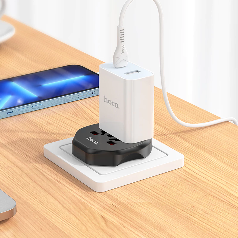 Hoco AC6 Universal ปลั๊กแปลง Travel Adaptor มัลติฟังก์ชั่น All-in-one ปลั๊กชาร์จ EU Wall Charger สําหรับสมาร์ทโฟน Universal thumbnail 9