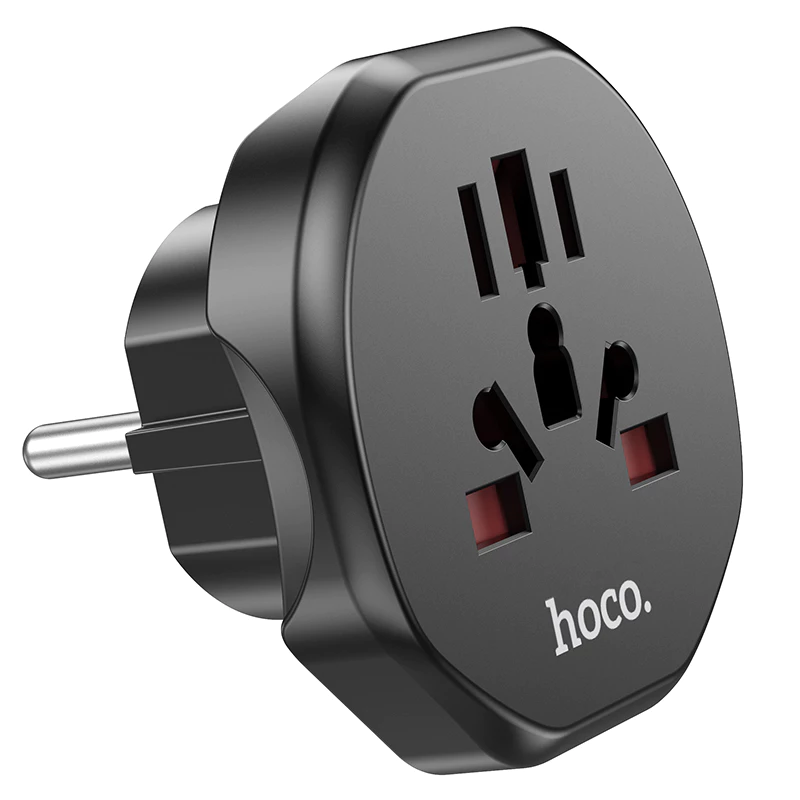 Hoco AC6 Universal ปลั๊กแปลง Travel Adaptor มัลติฟังก์ชั่น All-in-one ปลั๊กชาร์จ EU Wall Charger สําหรับสมาร์ทโฟน Universal thumbnail 4