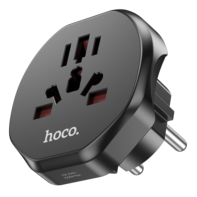 Hoco AC6 Universal ปลั๊กแปลง Travel Adaptor มัลติฟังก์ชั่น All-in-one ปลั๊กชาร์จ EU Wall Charger สําหรับสมาร์ทโฟน Universal thumbnail 5