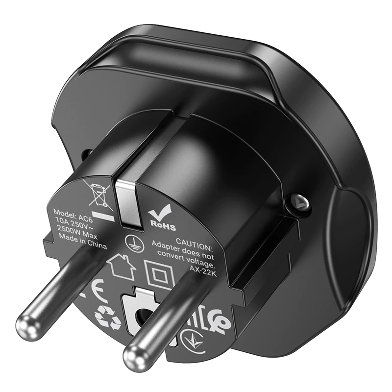 Hoco AC6 Universal ปลั๊กแปลง Travel Adaptor มัลติฟังก์ชั่น All-in-one ปลั๊กชาร์จ EU Wall Charger สําหรับสมาร์ทโฟน Universal thumbnail 6