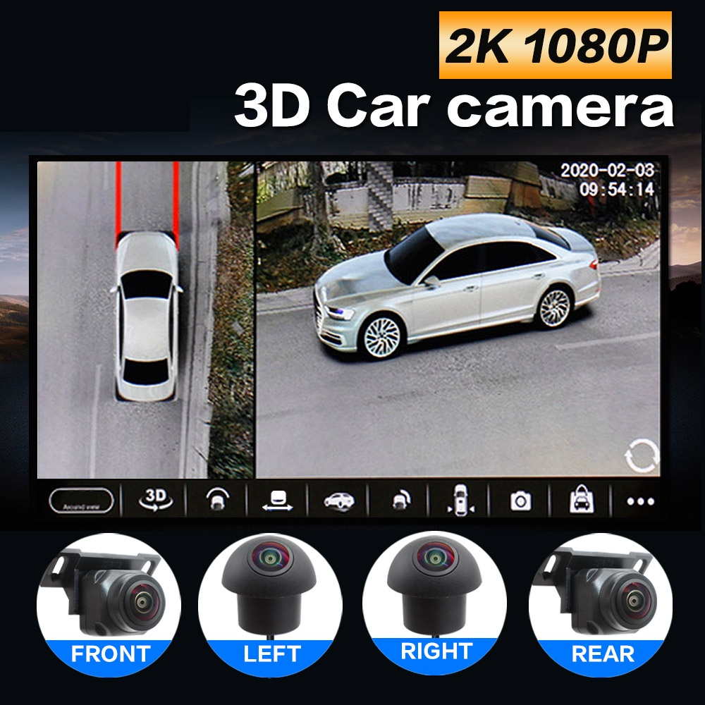 Smartour กล้องมองหลัง 3D AHD 1080P 720P 25fps 360 ระบบมองนก 4 กล้อง สําหรับ Android วิทยุรถยนต์
