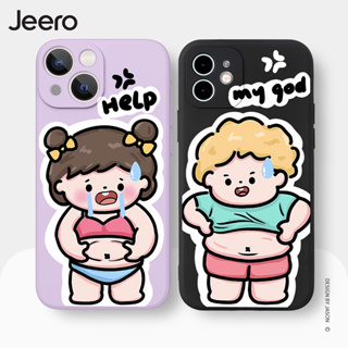 Jeero เคสคู่ เคสไอโฟน คู่รัก กันกระแทกซิลิโคนนุ่มการ์ตูนน่ารักตลก เคสโทรศัพท์ Compatible for iPhone 15 14 13 12 11 Pro Max SE 2020 X XR XS 8 7 6 6S Plus พลัส HFE2466