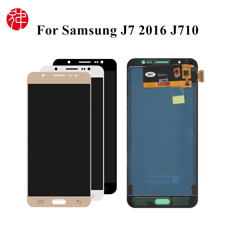 หน้าจอสัมผัสด้านหน้าจอแสดงผล TFT สําหรับ Samsung Galaxy J7 2016 J710 J710F J710M จอแสดงผล LCD Touch 