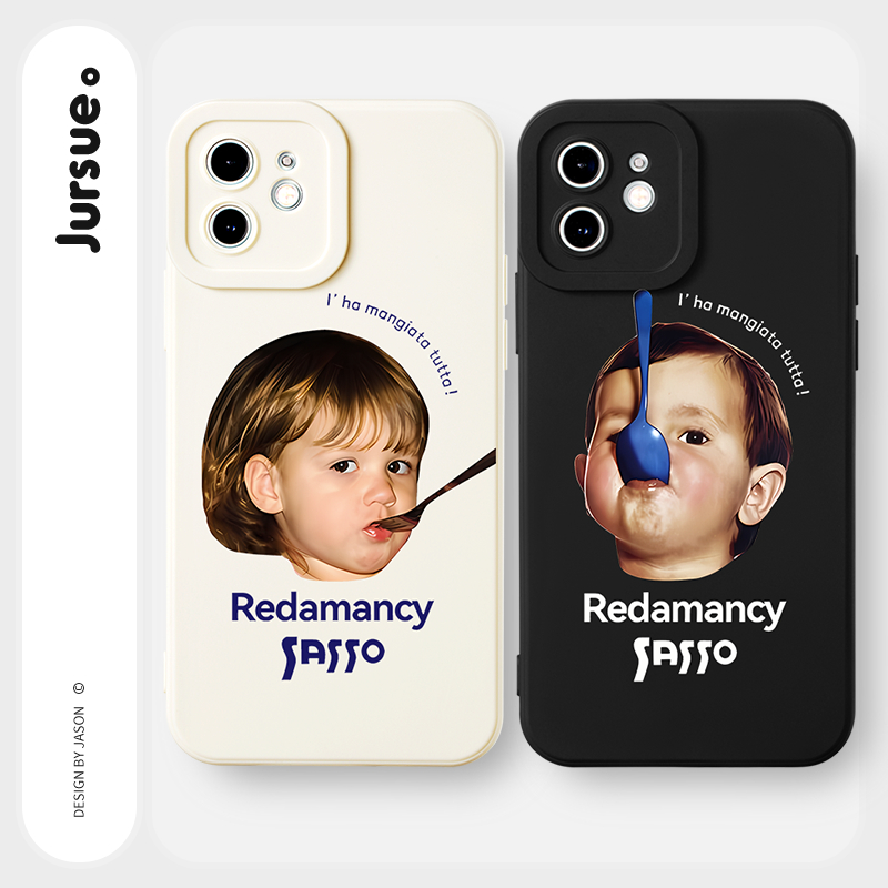 JURSUE เคสคู่ เคสไอโฟน คู่รัก กันกระแทกซิลิโคนนุ่มน่ารักตลก เคสโทรศัพท์ สีดำ Compatible for iPhone 16 15 14 13 12 11 Pro Max SE 2020 X XR XS 8 7 Plus xsmax 6splus 7plus 8plus พลัส Y3599