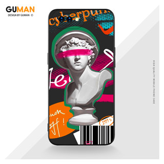 GUMAN เคสออปโป้ เคสสีดำกวนๆตลกขอบเหลี่ยมกันกระแทกซิลิโคนนุ่ม เคสโทรศัพท์ OPPO Reno 5 5k f9 Pro A3S AX5 A7 A7N AX7 A5S A15 A15S A16 A16S A35 A53 A33 A54 A54S A74 A95 4G 5G พลัส XYM2179