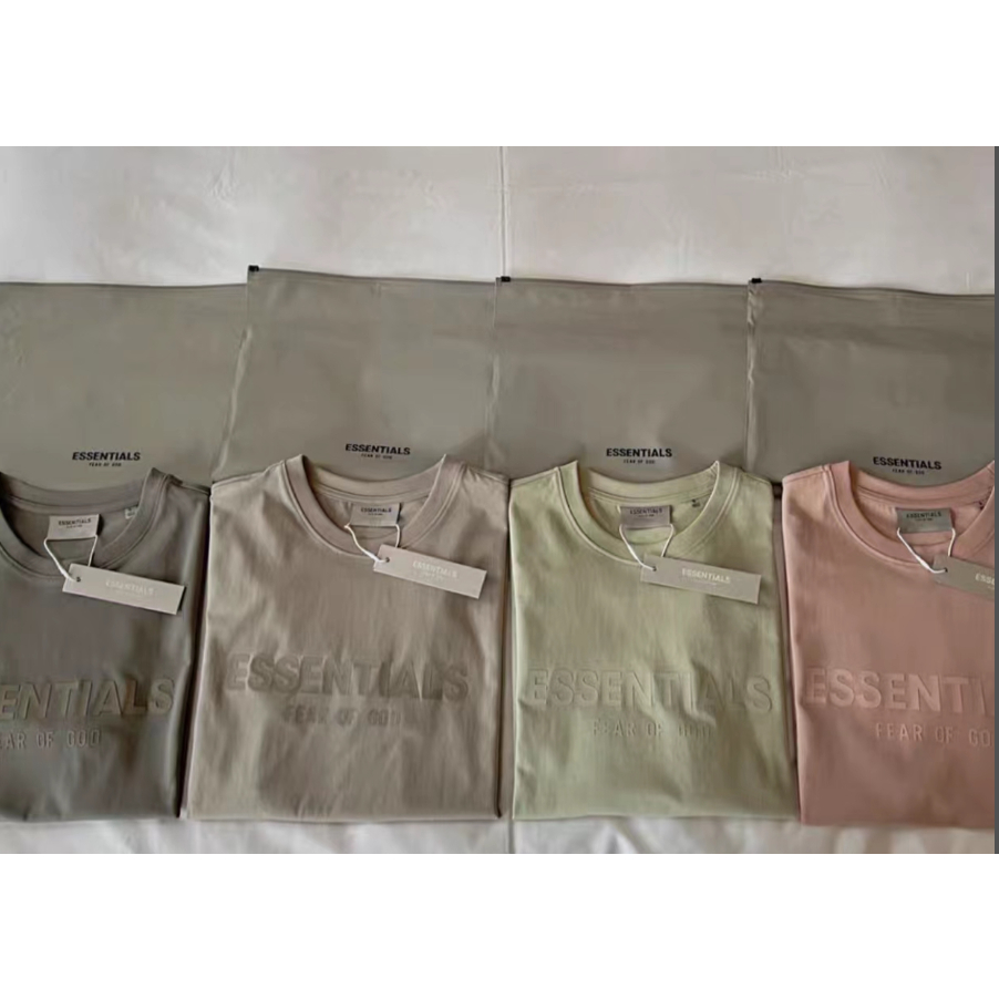 ฤดูร้อน ใหม่ เสื้อยืดคอกลม แขนสั้น ผ้าฝ้าย ทรงหลวม พิมพ์ลายตัวอักษร FOG ESSENTIALS แฟชั่นฤดูร้อน สําหรับผู้ชาย และผู้หญิง 2023SS