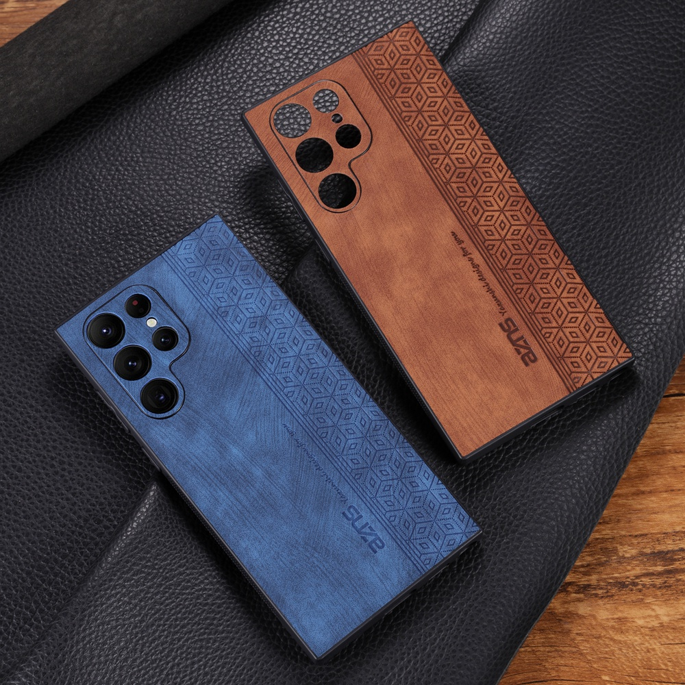 Matte PU หนังผิวเคสโทรศัพท์สําหรับ Samsung Galaxy S26 S25 Edge S24 S23 FE S21 S22 Ultra S26 Plus Cover