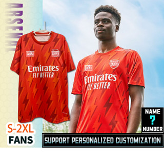 เสื้อกีฬาแขนสั้น ลายทีมชาติฟุตบอล Arsenal สีแดง คุณภาพสูง ไซซ์ S - XXL