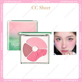 Cc SHEER บลัชออนพาเลท สามสี เนื้อครีม หดได้ สามสี สําหรับผู้หญิง