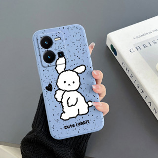 เคสโทรศัพท์มือถือ Tpu ขอบตรง ลายกระต่าย สําหรับ Vivo X60 Vivo X60 PRO Vivo X70 Vivo X70 PRO Vivo X80 Vivo X80 PRO