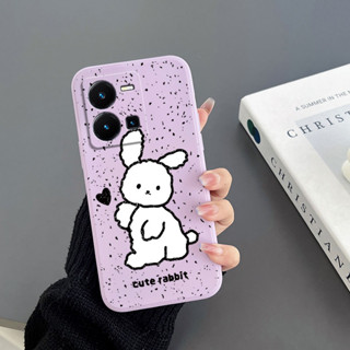 เคสโทรศัพท์มือถือ Tpu ขอบตรง ลายกระต่าย สําหรับ Vivo V25E Vivo V27E Vivo Y02s 4G 2022 Vivo V25PRO 5G Vivo Y36 Vivo V27 V27PRO 5G