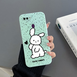 เคสโทรศัพท์มือถือ Tpu ขอบตรง ลายกระต่าย สําหรับ Oppo A7 A5S A5S A12 A9 2020 A5 2020 A72 5G