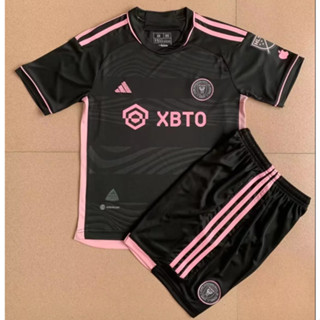 เสื้อฟุตบอล MESSI INTER MIAMI Away สีดํา สําหรับเด็ก 2023