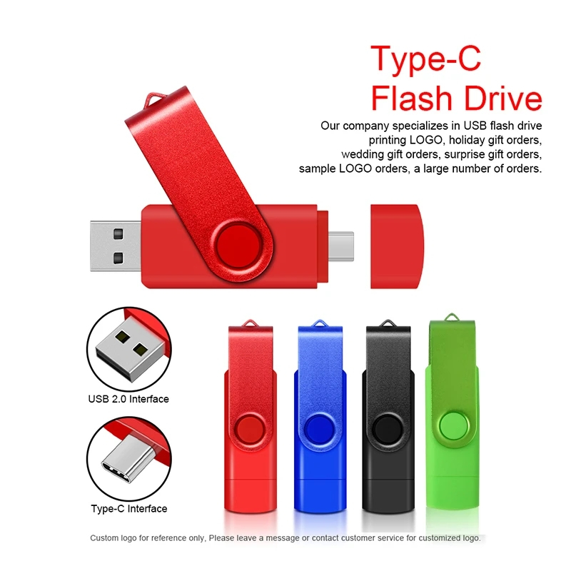 แฟลชไดรฟ์ Usb 2.0 3 In 1 TYPE-C ความเร็วสูง 2tb 128gb 64Gb ดิสก์ U 32Gb TYPE-C 16Gb Micro Usb รูปโลโ